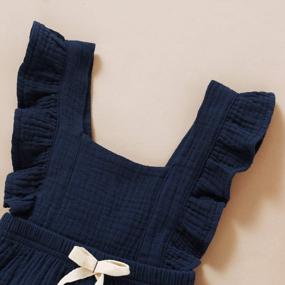 img 1 attached to Cute And Comfy Toddler Girl Ruffled Romper For Casual Summer Days - Cotton Linen Jumpsuit By YOUNGER TREE