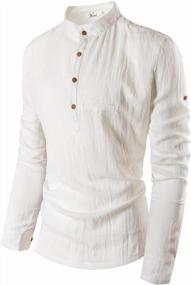 img 3 attached to KEYBUR Henley Sleeve Popover - The Perfect Blend of Comfort and Style