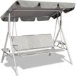 goldsun grey canopy swing seat stand - weather-resistant hammock lounge chair with adjustable canopy, perfect for garden, patio, porch, poolside, and backyard - powder-coated steel frame logo