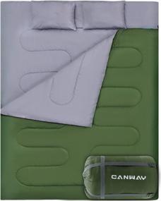 img 4 attached to Experience Ultimate Comfort With CANWAY Double Sleeping Bag - Lightweight And Waterproof For Couples And Teens On Camping, Backpacking, And Hiking Trips
