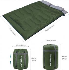 img 3 attached to Experience Ultimate Comfort With CANWAY Double Sleeping Bag - Lightweight And Waterproof For Couples And Teens On Camping, Backpacking, And Hiking Trips