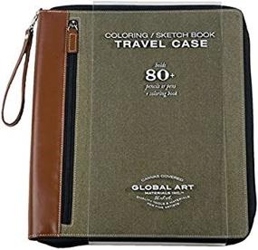 img 3 attached to Speedball Art Pencil Storage Case: Large Olive Travel Coloring Book Organizer
