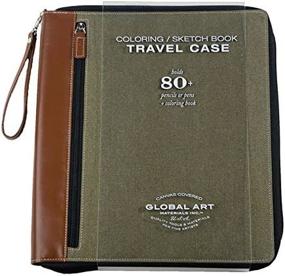 img 1 attached to Speedball Art Pencil Storage Case: Large Olive Travel Coloring Book Organizer