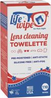 🧴 110 individually wrapped life wipe lens cleaning wipes - extra large pre-moistened glasses cleaner for eyeglasses, sunglasses, goggles, and glass - lens cleaner (110 count) logo