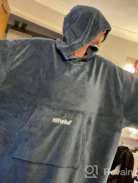 img 1 attached to Stay Warm And Comfy With Hiturbo Plush Changing Robe! Oversize Hooded Surf Poncho With Pocket For Aquatics And Home review by Jason Tinnen