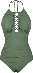 img 1 attached to Firpearl Womens Halter Swimsuits Swimwears Women's Clothing - Swimsuits & Cover Ups