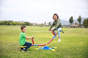 img 2 attached to 360-Degree Swiveling Seesaw For Kids' Outdoor Backyard Playground: Teeter-Totter Ideal For Junior Ages 3-8