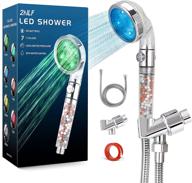 🚿 2nlf led shower head with beads: 7 colors changing, high pressure water saving handheld showerhead with hose and base – soften hard water for dry skin & hair логотип