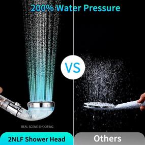 img 1 attached to 🚿 2NLF Led Shower Head with Beads: 7 Colors Changing, High Pressure Water Saving Handheld Showerhead with Hose and Base – Soften Hard Water for Dry Skin & Hair