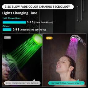 img 3 attached to 🚿 2NLF Led Shower Head with Beads: 7 Colors Changing, High Pressure Water Saving Handheld Showerhead with Hose and Base – Soften Hard Water for Dry Skin & Hair