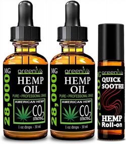 img 4 attached to Hemp Oil 28,000Mg (2 Pack) + Quick Soothe Roll-On 7,500Mg Bundle