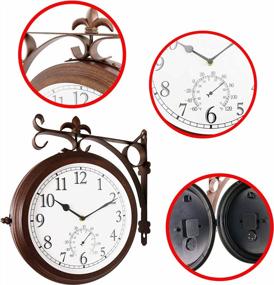 img 3 attached to Bestime Double Sided Wrought Iron Wall Clock - Metal, Quiet, Easy Read Two Faces Retro Station Clock - Antique Hanging Clocks for Garden Home Décor - Indoor Outdoor Living Room Study - Wall Decoration
