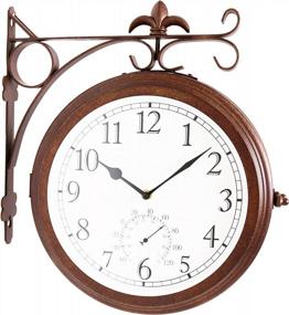 img 4 attached to Bestime Double Sided Wrought Iron Wall Clock - Metal, Quiet, Easy Read Two Faces Retro Station Clock - Antique Hanging Clocks for Garden Home Décor - Indoor Outdoor Living Room Study - Wall Decoration