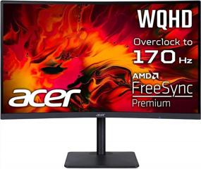 img 4 attached to Acer XZ273U Pbmiiphx Zero Frame FreeSync 165Hz Curved Gaming Monitor with 🖥️ Height Adjustment, High Dynamic Range, and HDMI Connectivity For Stunning 2560X1440 HD Visuals.