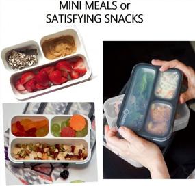 img 1 attached to Leakproof Mini Bento Lunch Box Set - Perfect For Kids And Adults On-The-Go, Ideal For School, Daycare, Travel And Snacks - BPA Free - Grey Black 2 Pack