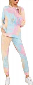 img 4 attached to Trendy Tie-Dye: Get Cozy With Fixmatti'S Women 2 Piece Sweatpants Set