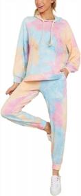 img 3 attached to Trendy Tie-Dye: Get Cozy With Fixmatti'S Women 2 Piece Sweatpants Set