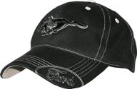 stylish ford mustang black hat with silver stitching - premium quality and classic design logo