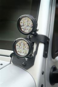 img 1 attached to Rugged Ridge 11232.31 Light Mount for Jeep Wrangler JK - A Pillar, Textured Black - 07-18 Model