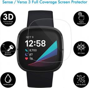 img 3 attached to Protect Your Fitbit Sense/Versa 3 With NANW'S 12-Pack Full Coverage Screen Protector: Ultra-Clear, Anti-Bubble, And Flexible!