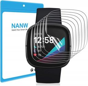 img 4 attached to Protect Your Fitbit Sense/Versa 3 With NANW'S 12-Pack Full Coverage Screen Protector: Ultra-Clear, Anti-Bubble, And Flexible!
