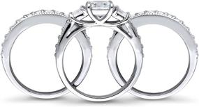 img 1 attached to BERRICLE Rhodium Sterling Zirconia Engagement Women's Jewelry ~ Wedding & Engagement