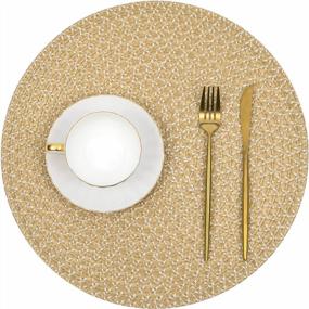 img 2 attached to Add Elegance To Your Dining Table With SHACOS Two Tone Round Braided Placemats Set