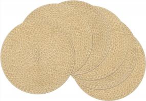 img 3 attached to Add Elegance To Your Dining Table With SHACOS Two Tone Round Braided Placemats Set