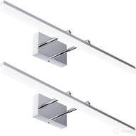 🔆 sunco lighting modern led vanity light fixture, bathroom bar lights, 15w=100w, selectable white (3000k/4000k/5000k), 1100 lm chrome finish, adjustable lamp for bathroom over mirror makeup light - 2 pack логотип