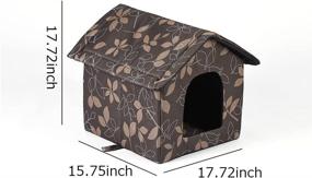 img 2 attached to LAXY Cat Dog Waterproof Canvas House - Collapsible, Warm Pet Nest Shelter for Indoor/Outdoor Use (Leaves)