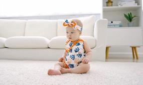 img 3 attached to Adorable 6M-3T Baby Girl Backless Bodysuit Outfit Set With Headband!