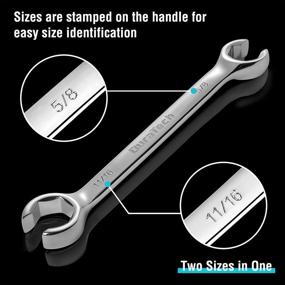 img 1 attached to DURATECH Flare Nut Wrench Set, SAE, 3-piece, 3/8'', 7/16'', 1/2'', 9/16'', 5/8'', 11/16'', High-Quality CR-V Steel, Organizer Pouch Included