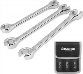 img 4 attached to DURATECH Flare Nut Wrench Set, SAE, 3-piece, 3/8'', 7/16'', 1/2'', 9/16'', 5/8'', 11/16'', High-Quality CR-V Steel, Organizer Pouch Included