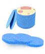 daily deep cleansing with 50-count compressed facial sponges: natural cellulose spa sponge for exfoliating & removing dead skin, dirt and makeup - blue logo