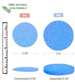 img 2 attached to Daily Deep Cleansing With 50-Count Compressed Facial Sponges: Natural Cellulose Spa Sponge For Exfoliating & Removing Dead Skin, Dirt And Makeup - Blue