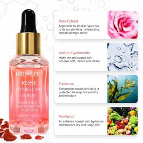 img 3 attached to Hydrating Rose Face Serum By BREYLEE With Hyaluronic Acid - Alcohol-Free Moisturizing Serum For Skincare (17Ml, 0.6Fl Oz)