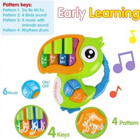 img 1 attached to GILOBABY Musical Animal Toys: Piano Keyboard With Lights And Music - Early Learning Development Gift For Babies, Infants, And Toddlers, Ages 1+ - Featuring Fish And Bird Characters