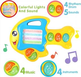 img 3 attached to GILOBABY Musical Animal Toys: Piano Keyboard With Lights And Music - Early Learning Development Gift For Babies, Infants, And Toddlers, Ages 1+ - Featuring Fish And Bird Characters