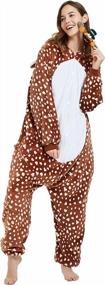 img 3 attached to Women'S Adult Deer Onesie Pajama Costume - CASABACO Reindeer Onepiece For Comfortable And Festive Wear