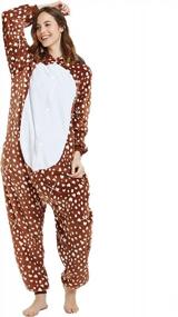 img 2 attached to Women'S Adult Deer Onesie Pajama Costume - CASABACO Reindeer Onepiece For Comfortable And Festive Wear