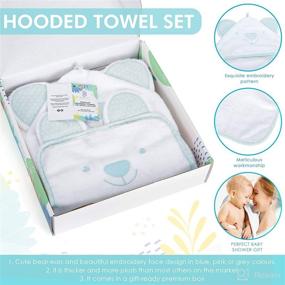 img 2 attached to BABENIQ Bamboo Hooded Towel Washcloth Baby Care