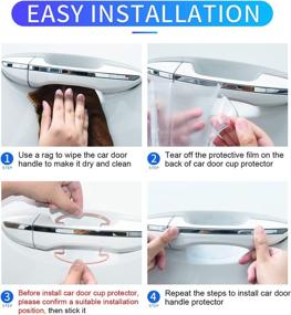 img 2 attached to 🚪 Clear Car Door Handle Scratch Protector - INSAUTO 8PCS Universal Transparent Door Handle Protection Film, Waterproof Anti-Scratch Stickers Covers for Bowl Paint Accessories