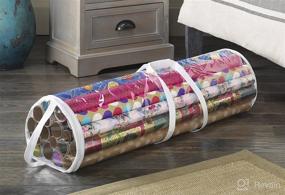 img 3 attached to Whitmor Clear Zippered Storage for 25 Rolls Gift Wrap Organizer - 1 Pack