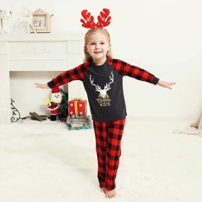 img 3 attached to Family Christmas Pajamas Set - Borlai Elk Cotton Xmas Nightwear PJs For Dad Mom Baby