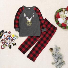 img 2 attached to Family Christmas Pajamas Set - Borlai Elk Cotton Xmas Nightwear PJs For Dad Mom Baby