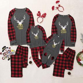 img 1 attached to Family Christmas Pajamas Set - Borlai Elk Cotton Xmas Nightwear PJs For Dad Mom Baby