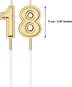 img 3 attached to 18Th Birthday Candles Cake Numeral Candles Happy Birthday Cake Candles Topper Decoration For Birthday Party Wedding Anniversary Celebration Supplies (Gold)