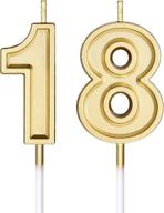 18th birthday candles cake numeral candles happy birthday cake candles topper decoration for birthday party wedding anniversary celebration supplies (gold) логотип