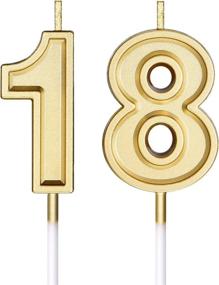 img 4 attached to 18Th Birthday Candles Cake Numeral Candles Happy Birthday Cake Candles Topper Decoration For Birthday Party Wedding Anniversary Celebration Supplies (Gold)