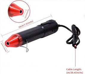 img 3 attached to Тепловая ручка Mofa для тиснения, мини-тепловой пистолет с подставкой для самостоятельного тиснения и сушки краски, многоцелевая электрическая насадка для нагрева 150 Вт (черный, красный)